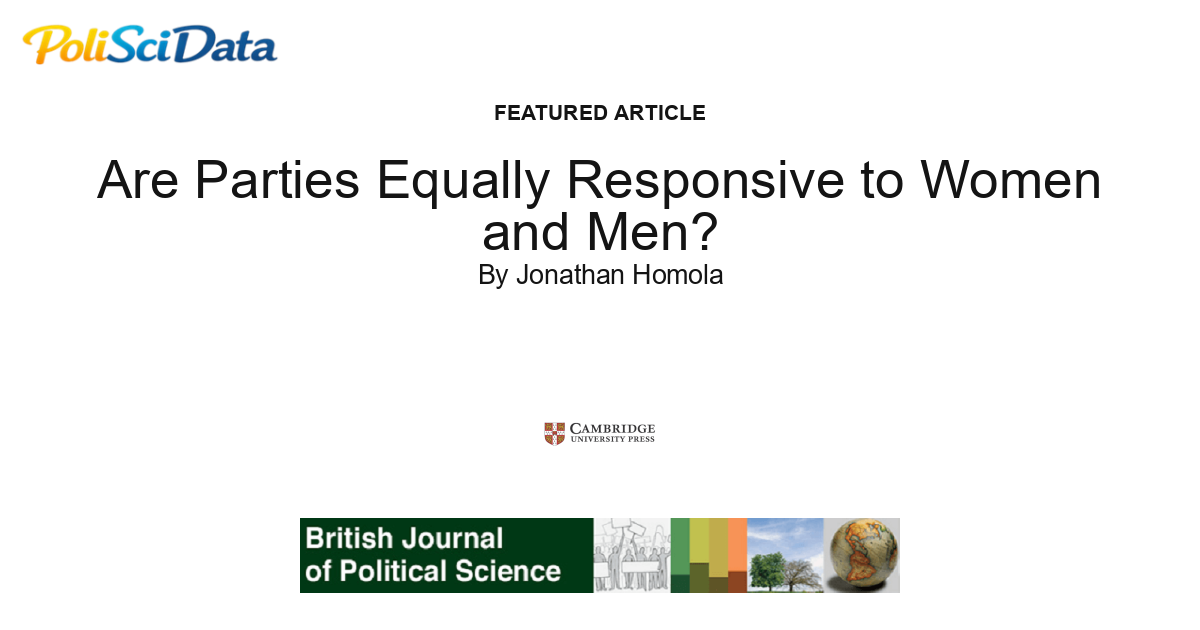 Article card for article: Are Parties Equally Responsive to Women and Men?