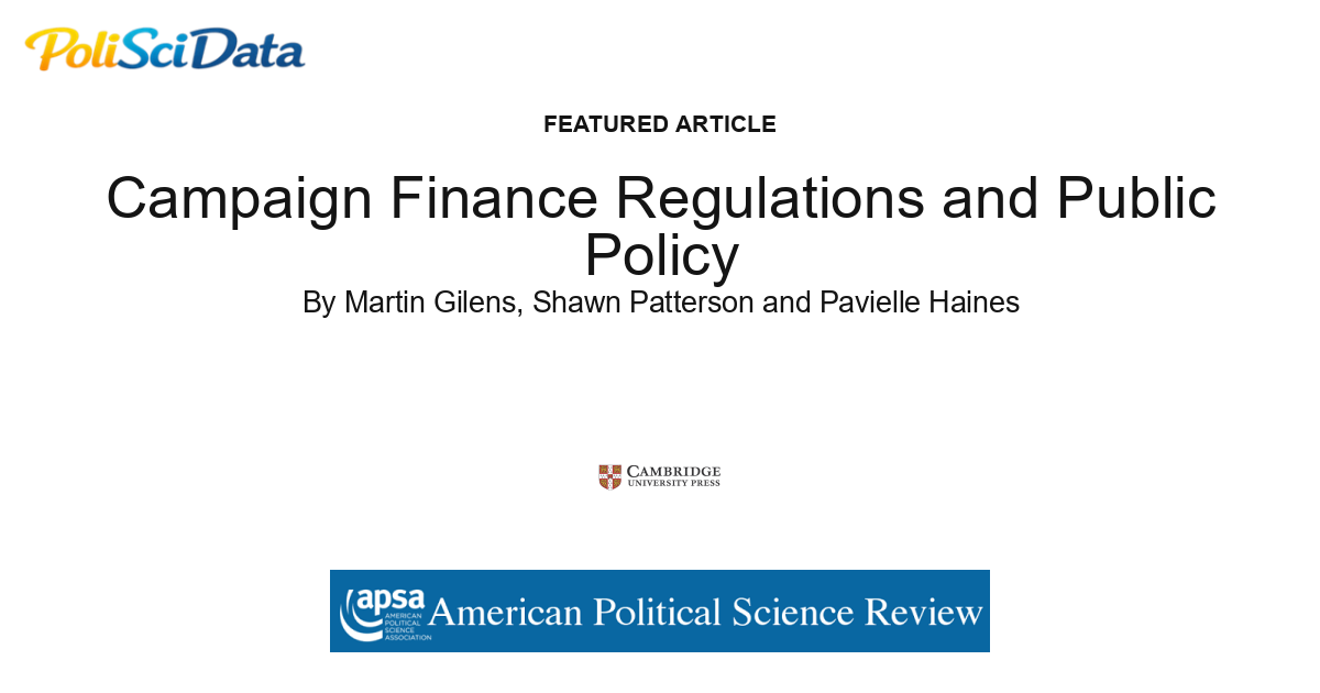 Article card for article: Campaign Finance Regulations and Public Policy