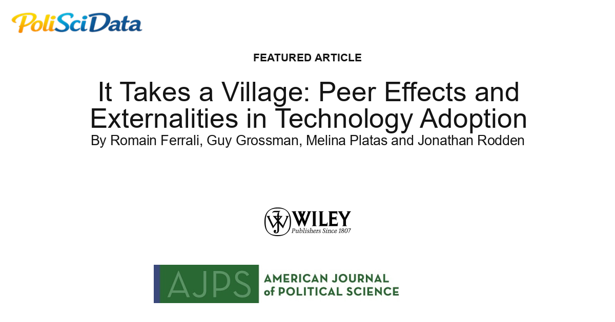 Article card for article: It Takes a Village: Peer Effects and Externalities in Technology Adoption