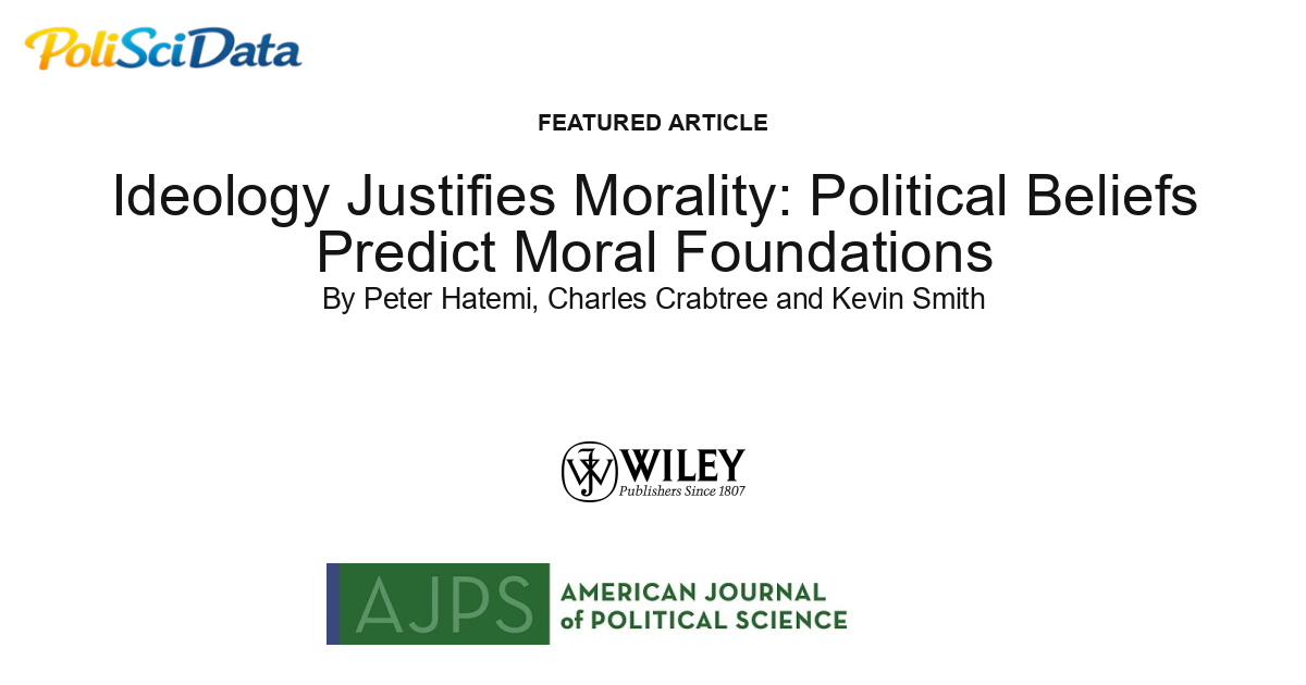 Article card for article: Ideology Justifies Morality: Political Beliefs Predict Moral Foundations