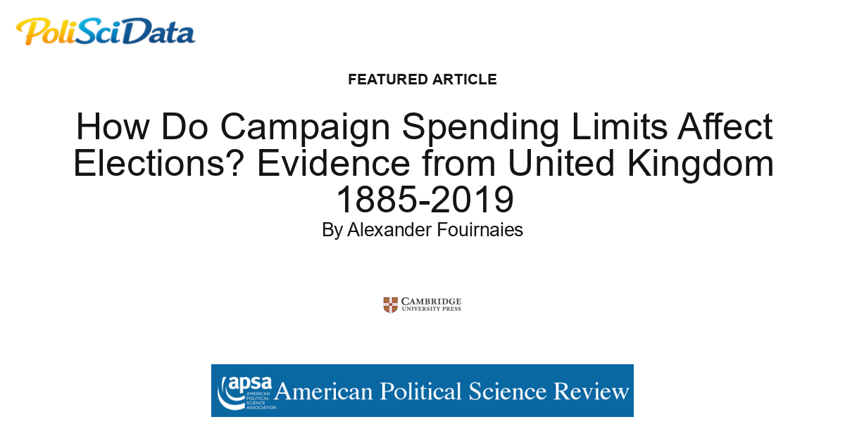 Article card for article: How Do Campaign Spending Limits Affect Elections? Evidence from United Kingdom 1885-2019