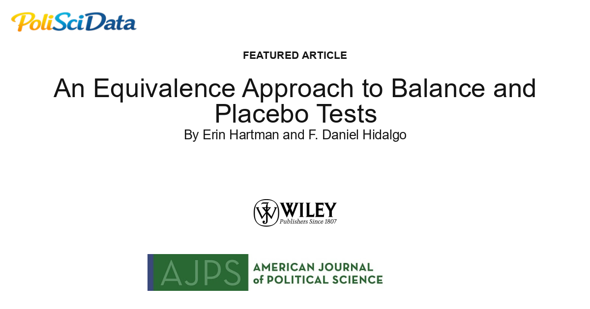 Article card for article: An Equivalence Approach to Balance and Placebo Tests