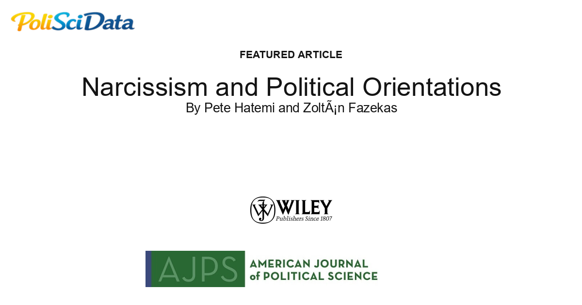 Article card for article: Narcissism and Political Orientations