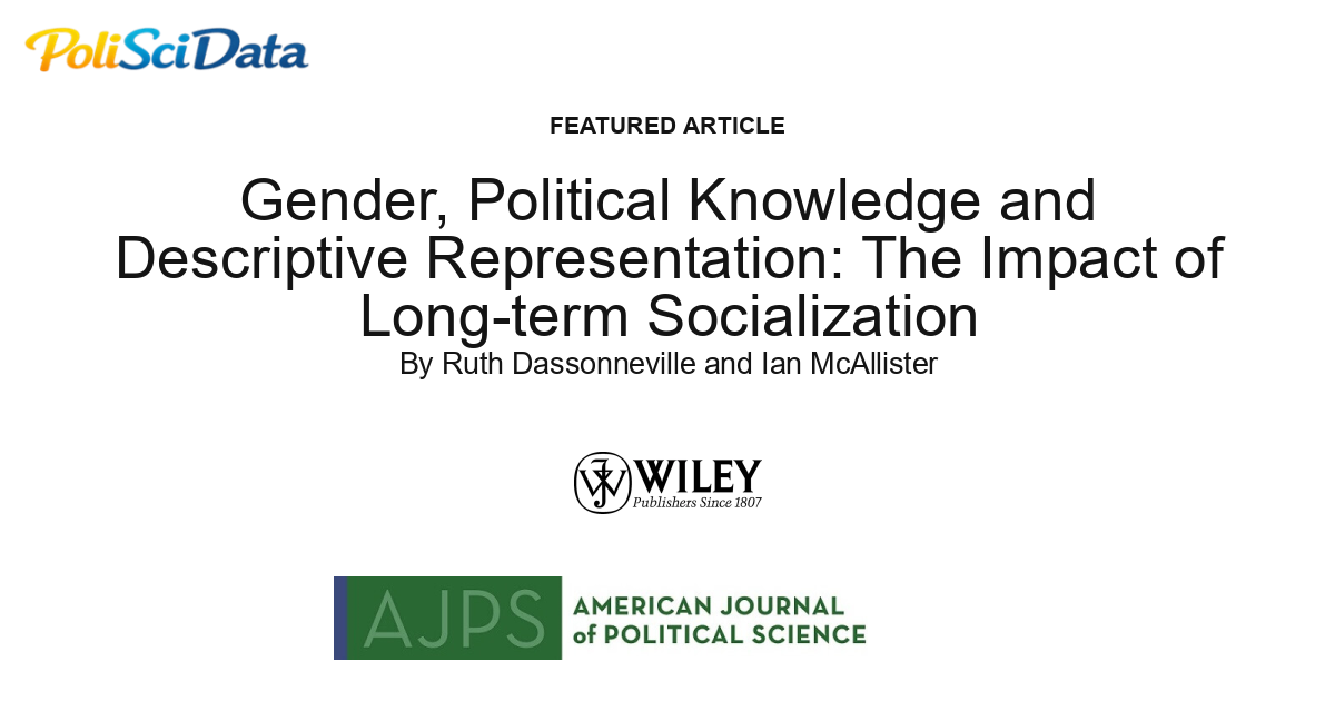 Article card for article: Gender, Political Knowledge and Descriptive Representation: The Impact of Long-term Socialization