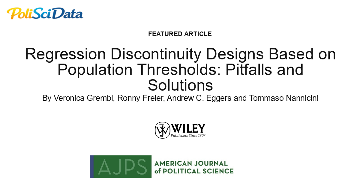 Article card for article: Regression Discontinuity Designs Based on Population Thresholds: Pitfalls and Solutions