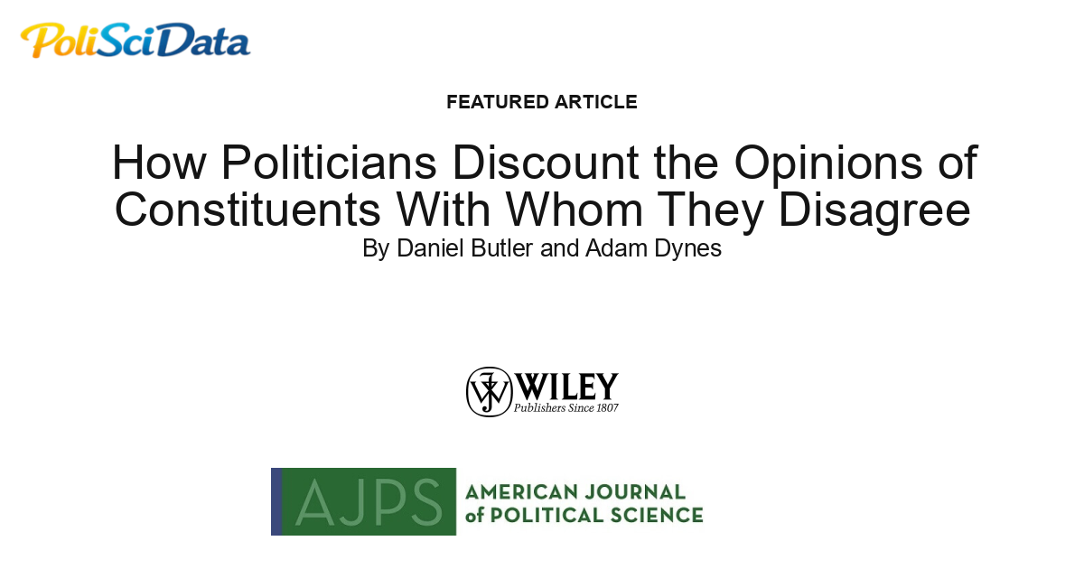 Article card for article: How Politicians Discount the Opinions of Constituents With Whom They Disagree