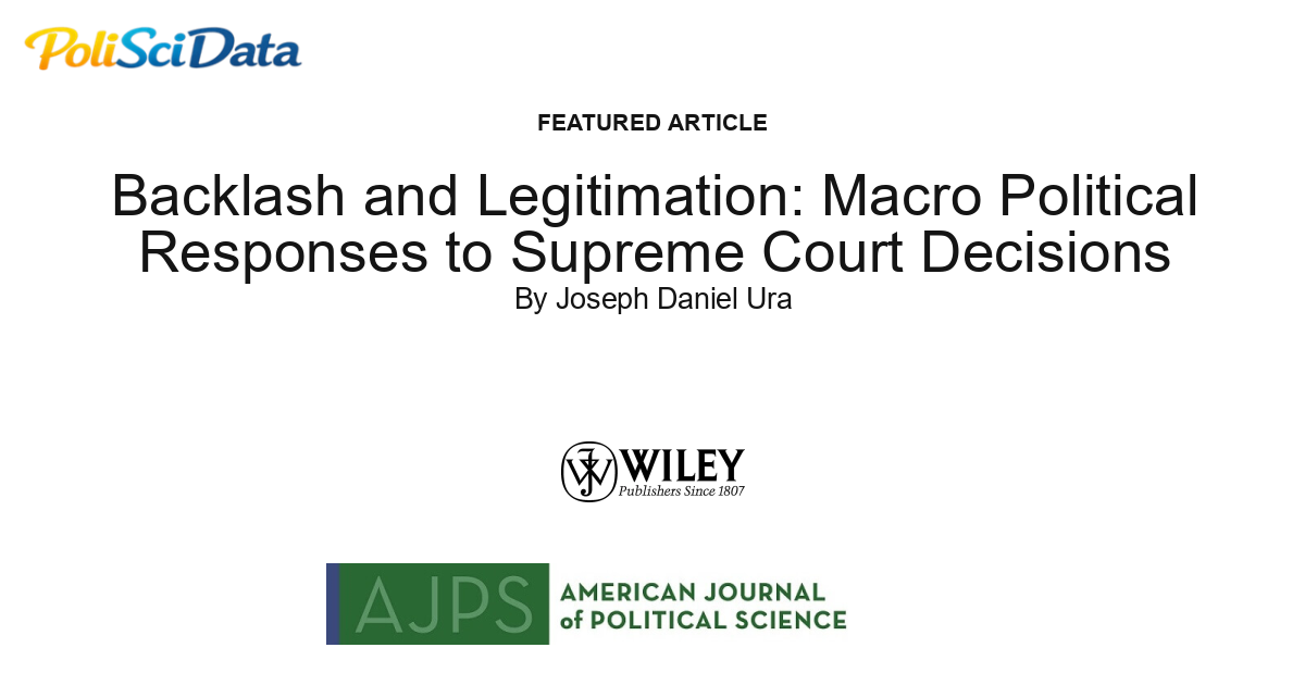 Article card for article: Backlash and Legitimation: Macro Political Responses to Supreme Court Decisions