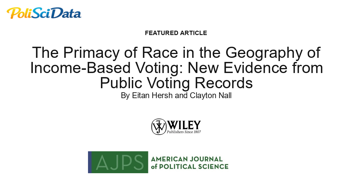 Article card for article: The Primacy of Race in the Geography of Income-Based Voting: New Evidence from Public Voting Records