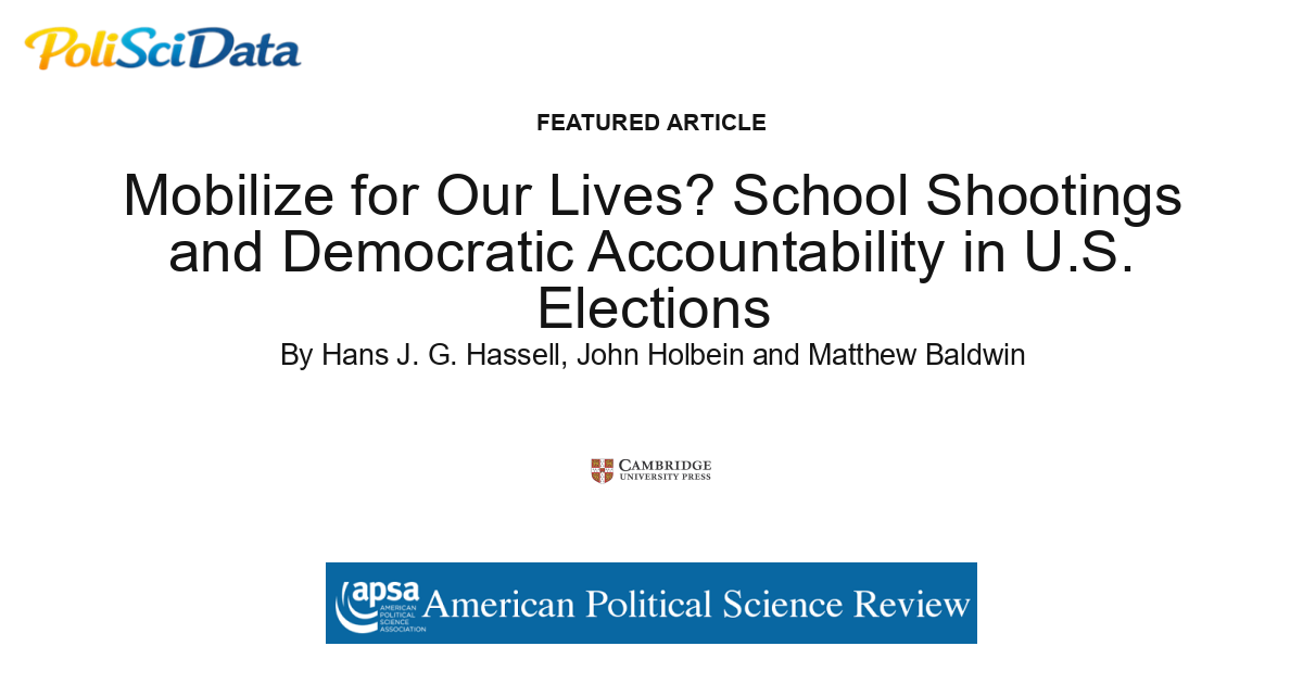 Article card for article: Mobilize for Our Lives? School Shootings and Democratic Accountability in U.S. Elections