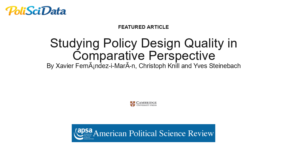 Article card for article: Studying Policy Design Quality in Comparative Perspective