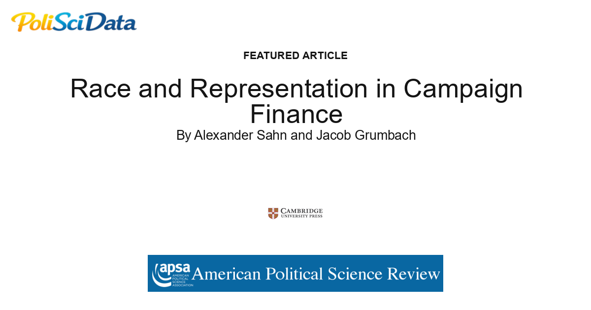 Article card for article: Race and Representation in Campaign Finance