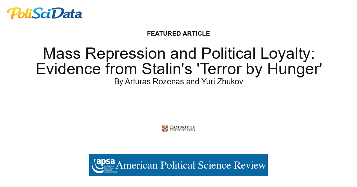 Article card for article: Mass Repression and Political Loyalty: Evidence from Stalin's 'Terror by Hunger'
