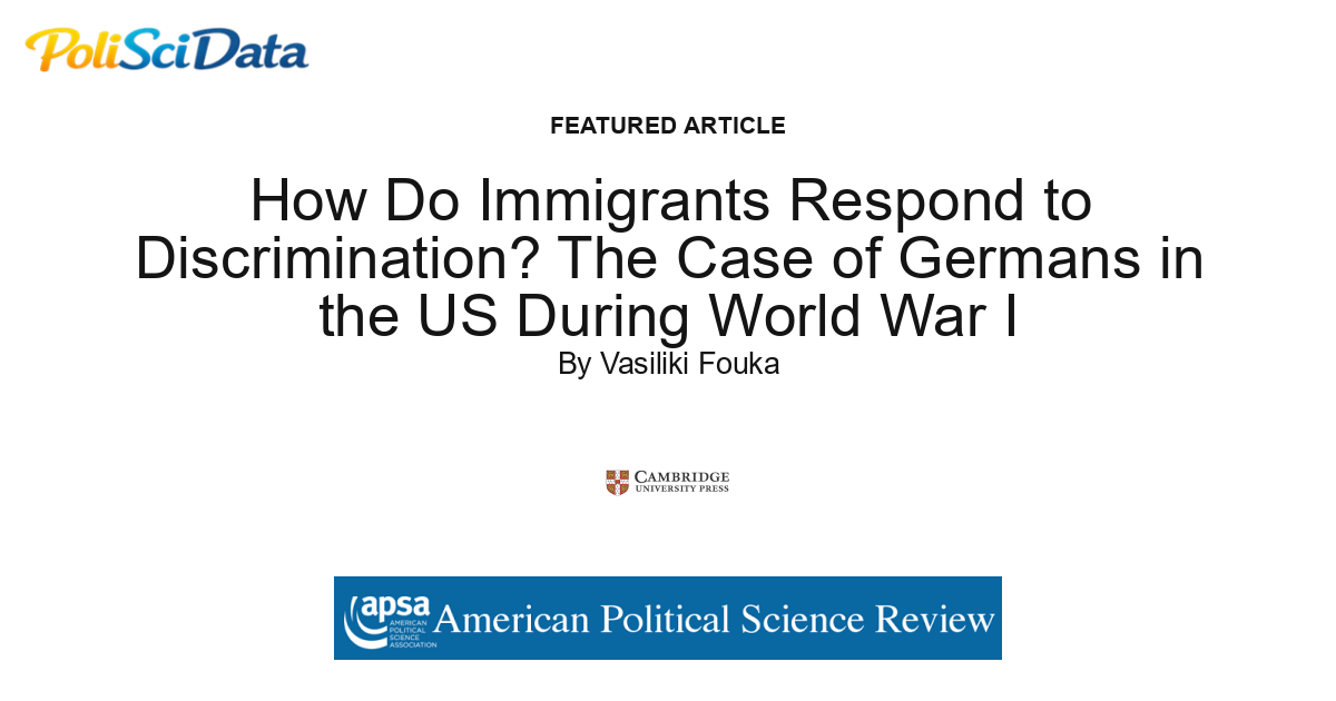 Article card for article: How Do Immigrants Respond to Discrimination? The Case of Germans in the US During World War I