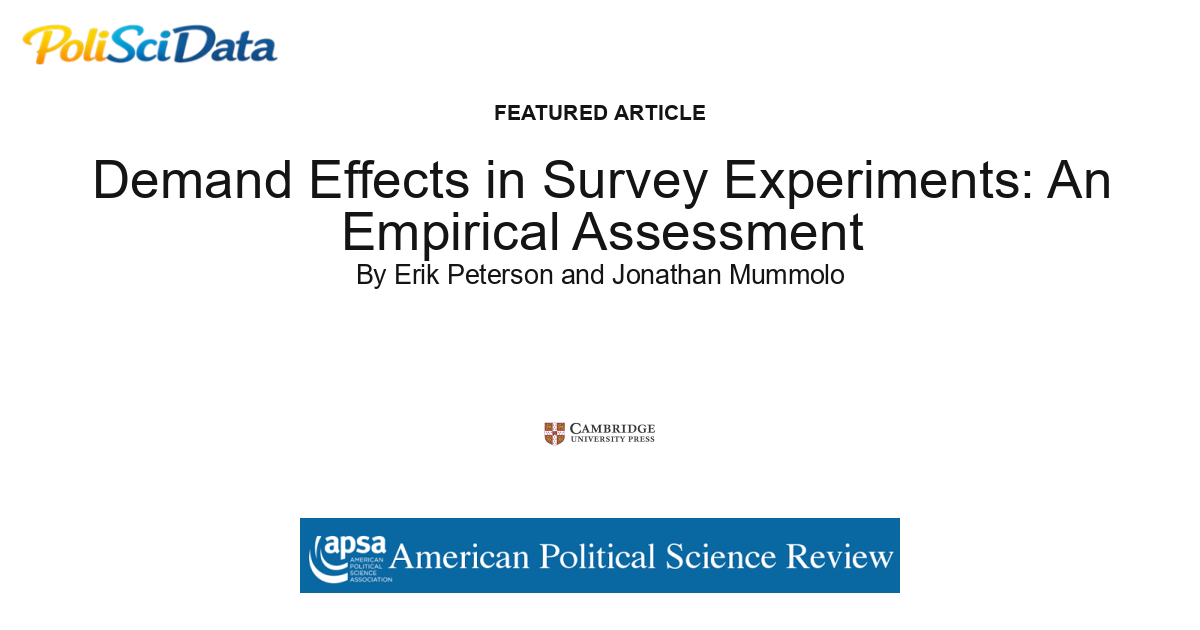 Article card for article: Demand Effects in Survey Experiments: An Empirical Assessment