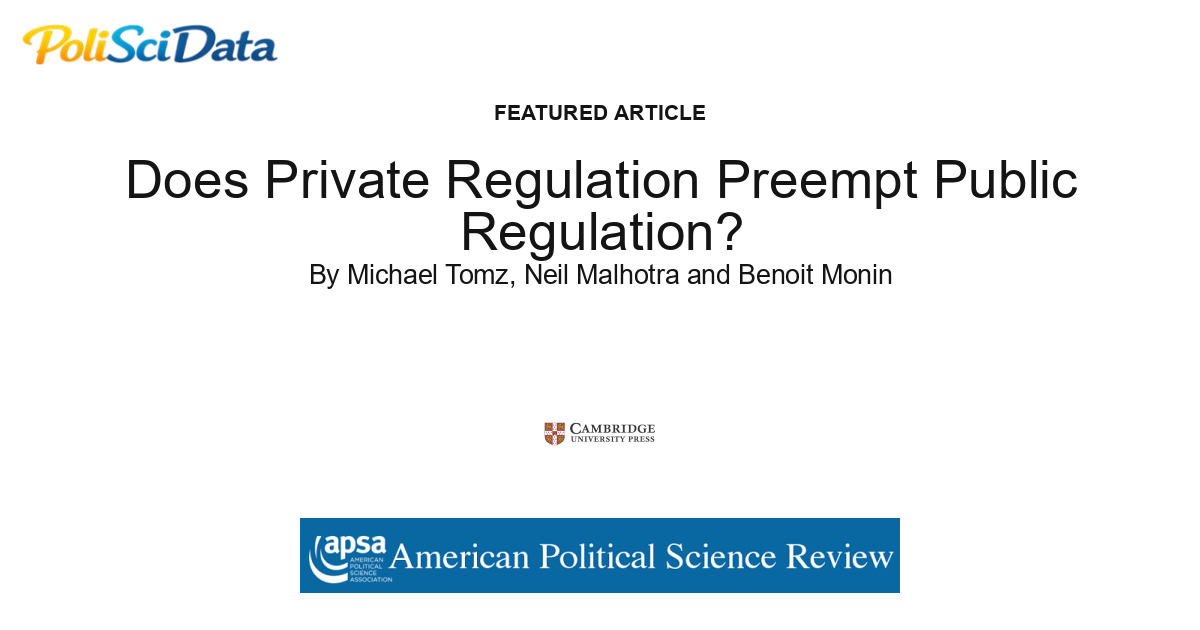 Article card for article: Does Private Regulation Preempt Public Regulation?