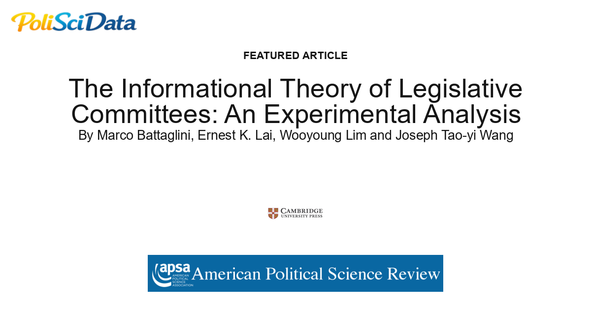 Article card for article: The Informational Theory of Legislative Committees: An Experimental Analysis