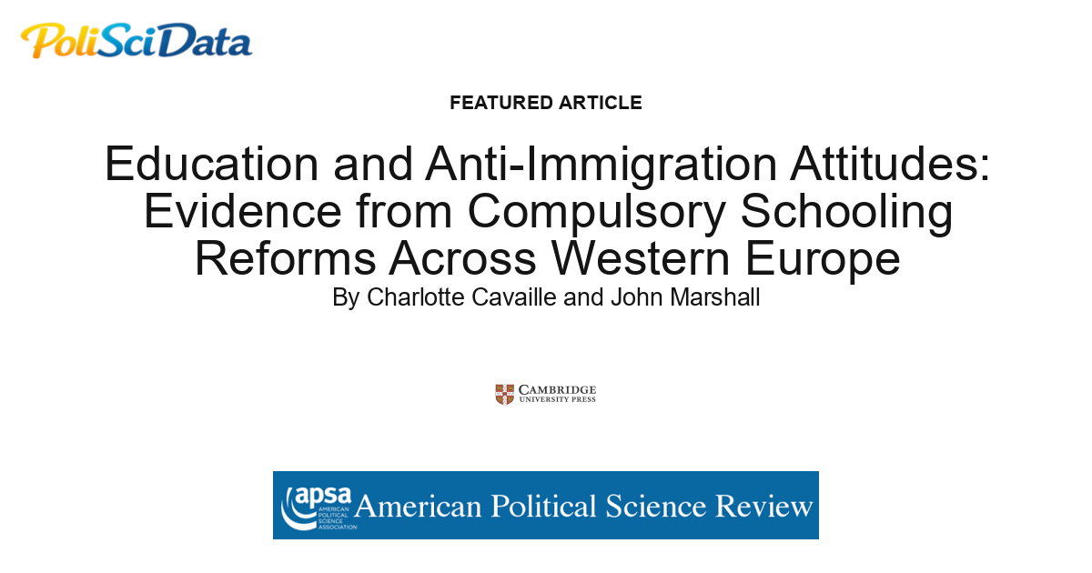 Article card for article: Education and Anti-Immigration Attitudes: Evidence from Compulsory Schooling Reforms Across Western Europe