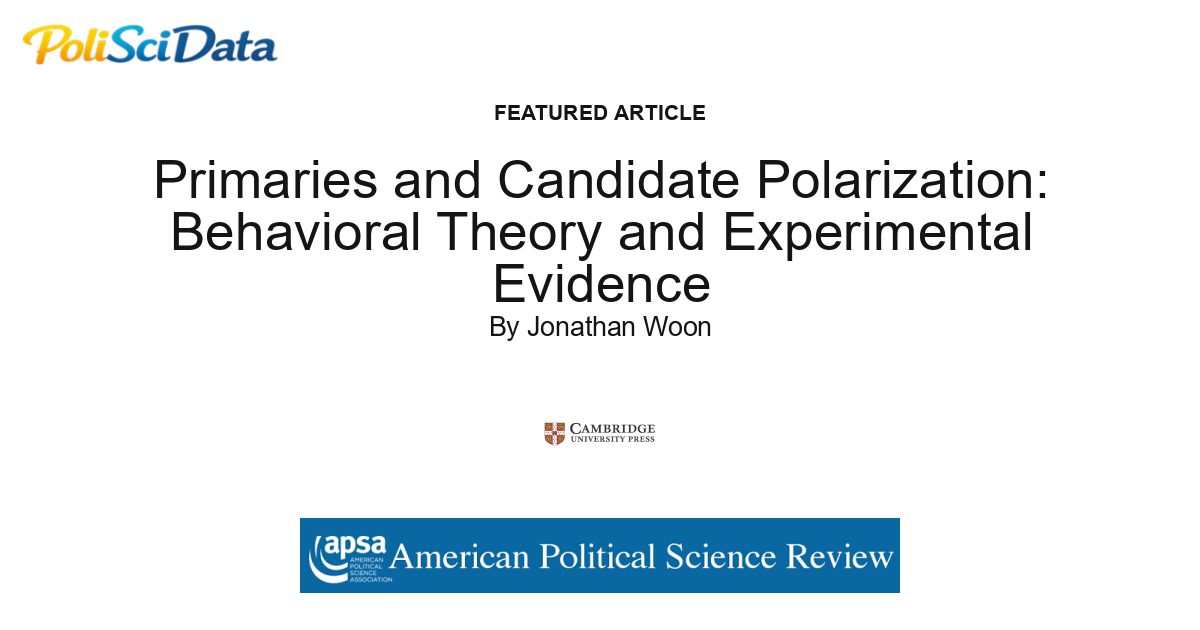 Article card for article: Primaries and Candidate Polarization: Behavioral Theory and Experimental Evidence