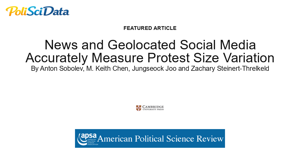 Article card for article: News and Geolocated Social Media Accurately Measure Protest Size Variation