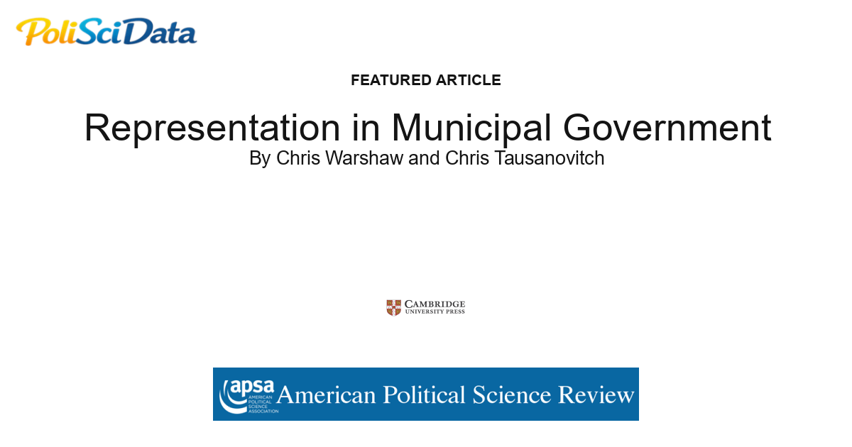 Article card for article: Representation in Municipal Government