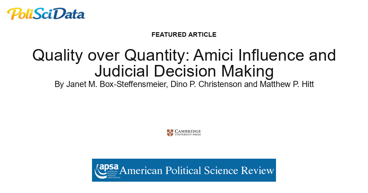 Article card for article: Quality over Quantity: Amici Influence and Judicial Decision Making