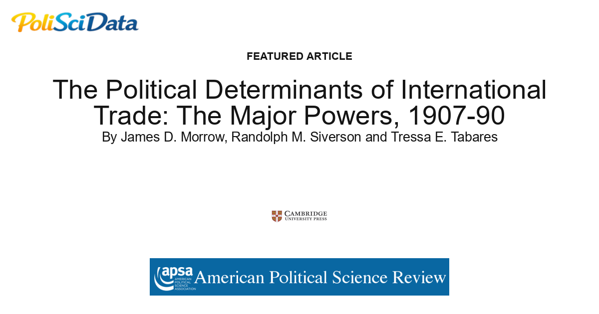 Article card for article: The Political Determinants of International Trade: The Major Powers, 1907-90