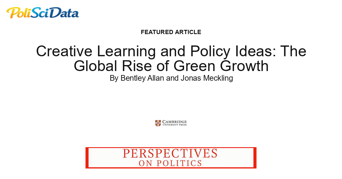 Article card for article: Creative Learning and Policy Ideas: The Global Rise of Green Growth