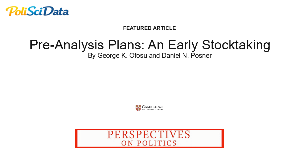 Article card for article: Pre-Analysis Plans: An Early Stocktaking
