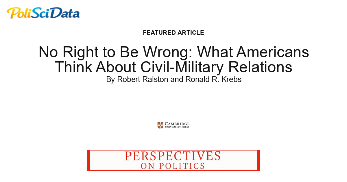 Article card for article: No Right to Be Wrong: What Americans Think About Civil-Military Relations