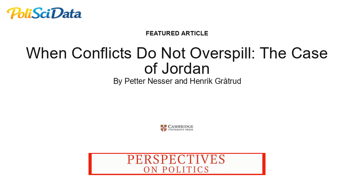 Article card for article: When Conflicts Do Not Overspill: The Case of Jordan