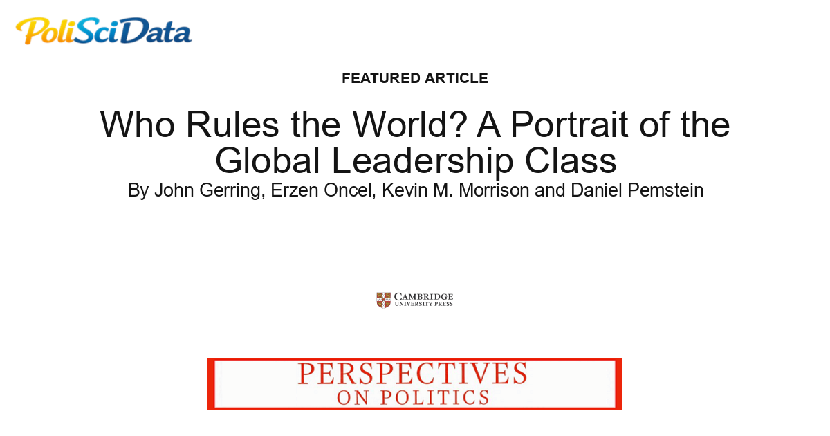 Article card for article: Who Rules the World? A Portrait of the Global Leadership Class