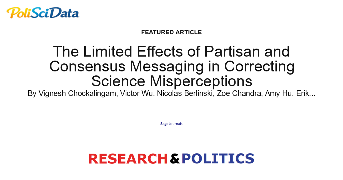 Article card for article: The Limited Effects of Partisan and Consensus Messaging in Correcting Science Misperceptions
