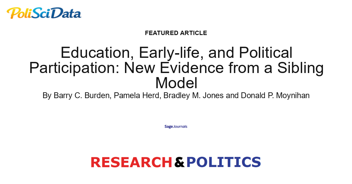 Article card for article: Education, Early-life, and Political Participation: New Evidence from a Sibling Model