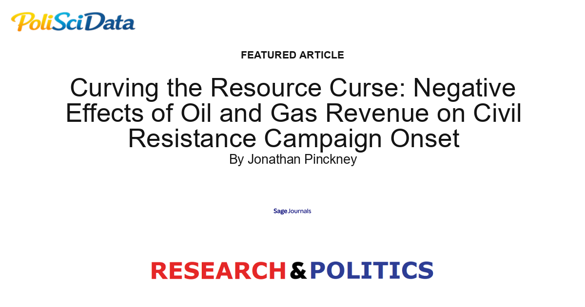 Article card for article: Curving the Resource Curse: Negative Effects of Oil and Gas Revenue on Civil Resistance Campaign Onset