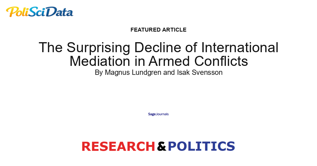 Article card for article: The Surprising Decline of International Mediation in Armed Conflicts