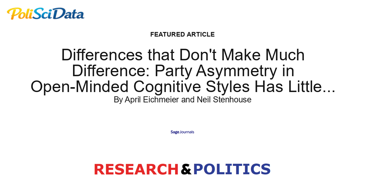Article card for article: Differences that Don't Make Much Difference: Party Asymmetry in Open-Minded Cognitive Styles Has Little Relationship to Information Processing Behavior