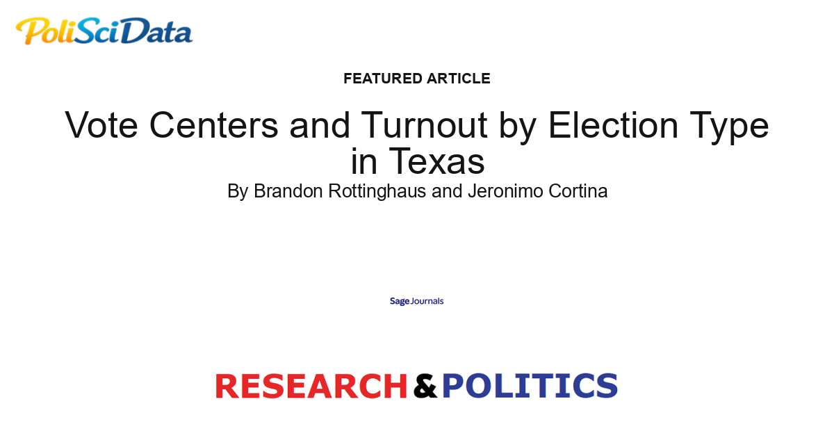 Article card for article: Vote Centers and Turnout by Election Type in Texas