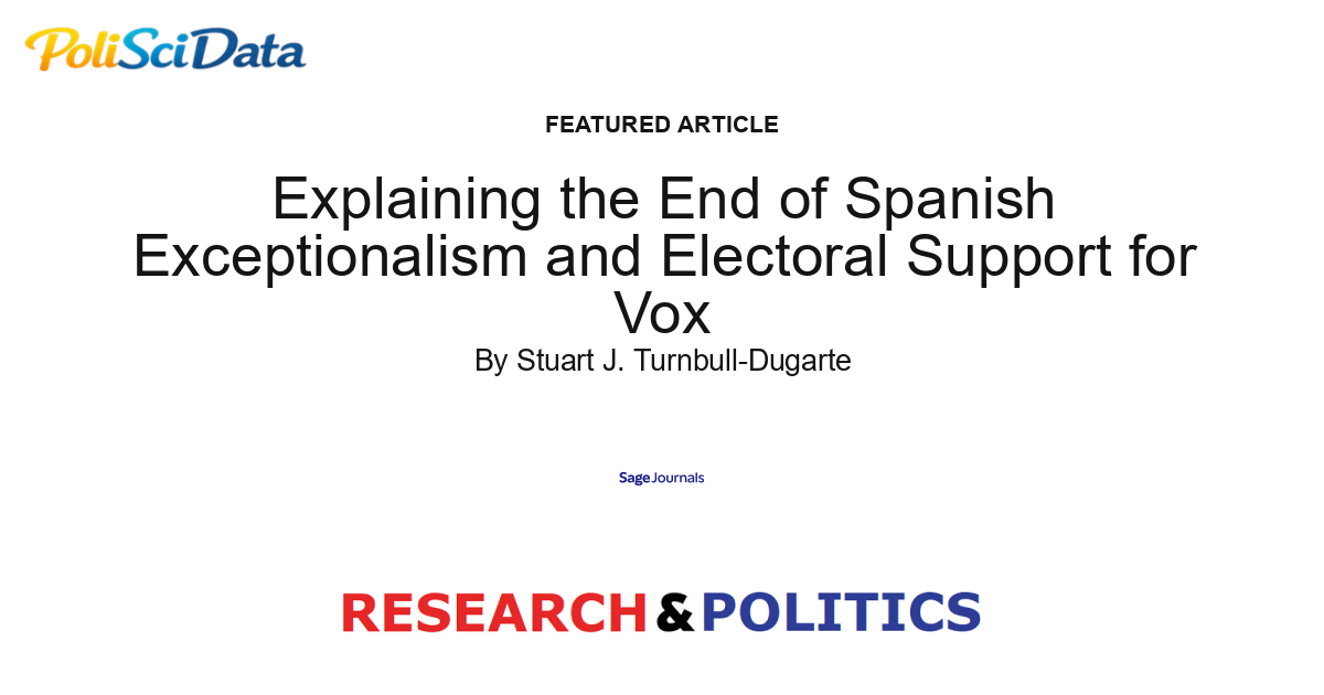 Article card for article: Explaining the End of Spanish Exceptionalism and Electoral Support for Vox