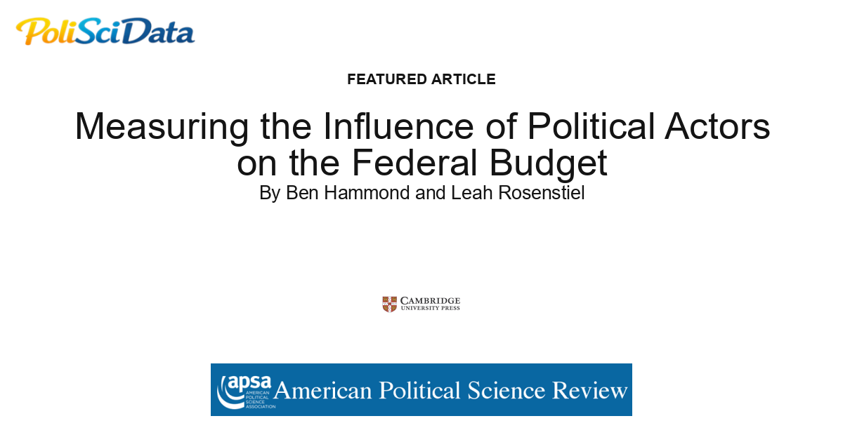 Article card for article: Measuring the Influence of Political Actors on the Federal Budget