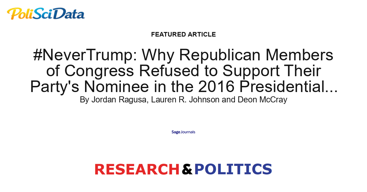 Article card for article: #NeverTrump: Why Republican Members of Congress Refused to Support Their Party's Nominee in the 2016 Presidential Election