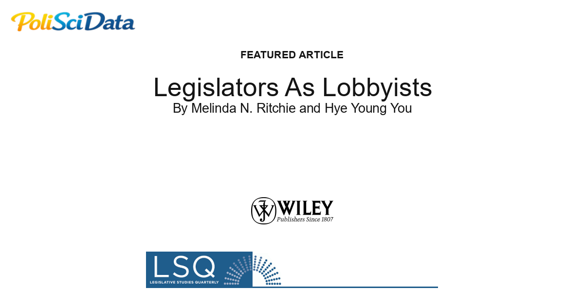 Article card for article: Legislators As Lobbyists