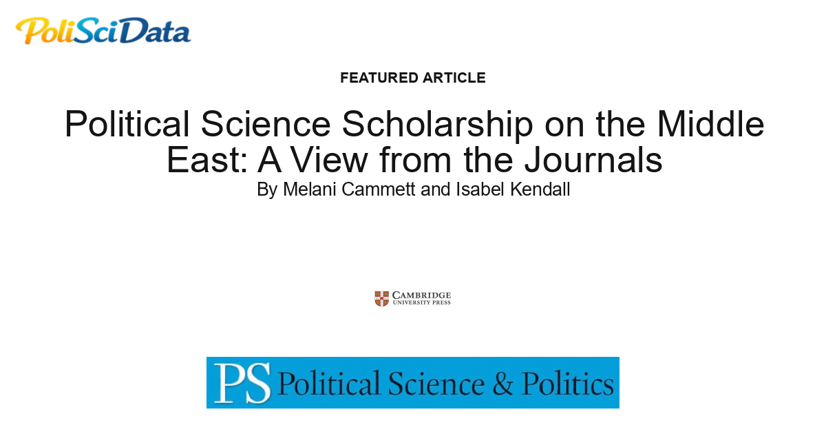 Article card for article: Political Science Scholarship on the Middle East: A View from the Journals