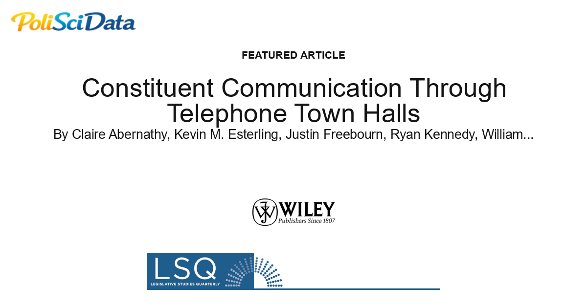 Article card for article: Constituent Communication Through Telephone Town Halls