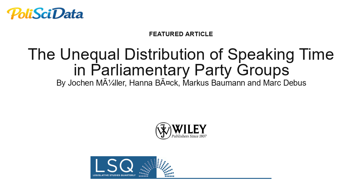 Article card for article: The Unequal Distribution of Speaking Time in Parliamentary Party Groups