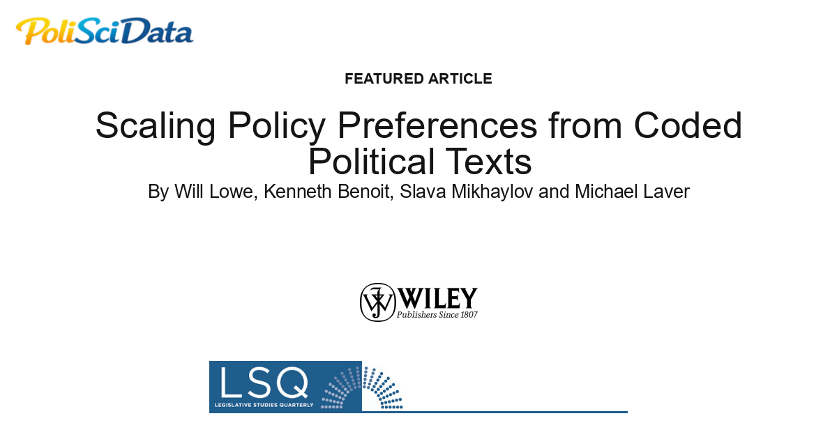 Article card for article: Scaling Policy Preferences from Coded Political Texts