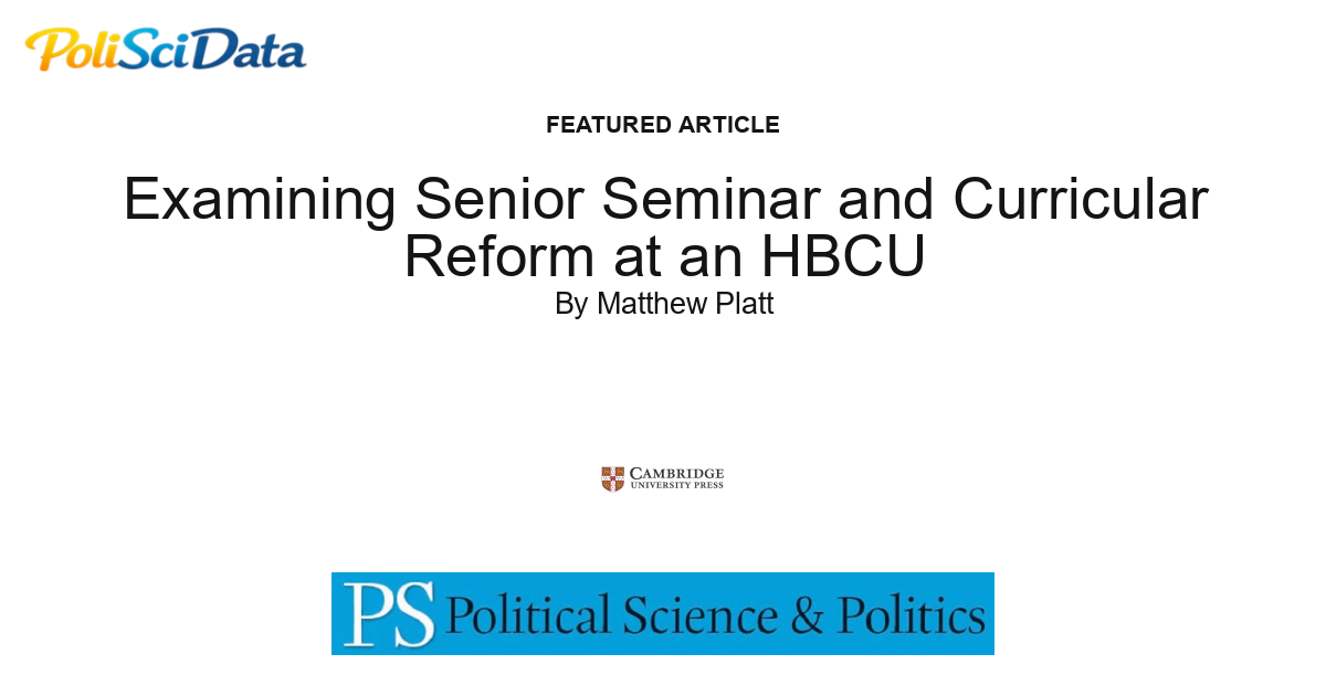 Article card for article: Examining Senior Seminar and Curricular Reform at an HBCU