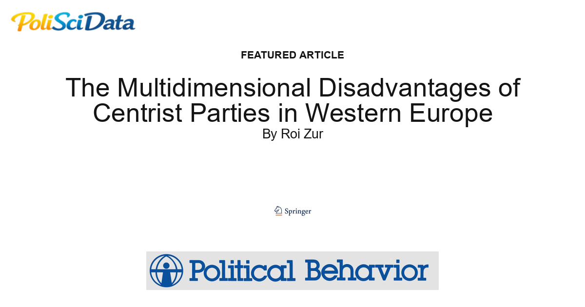Article card for article: The Multidimensional Disadvantages of Centrist Parties in Western Europe