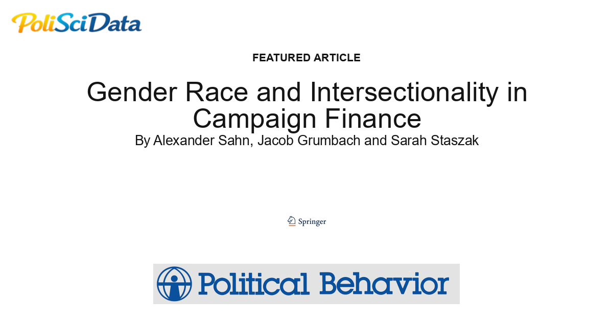 Article card for article: Gender Race and Intersectionality in Campaign Finance