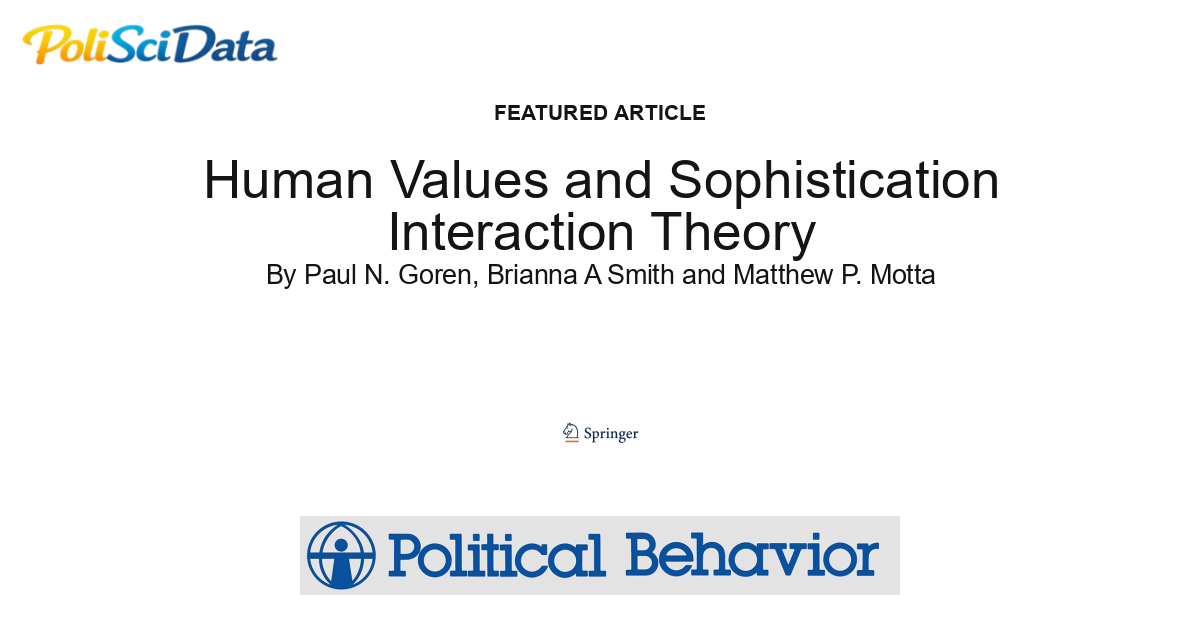 Article card for article: Human Values and Sophistication Interaction Theory