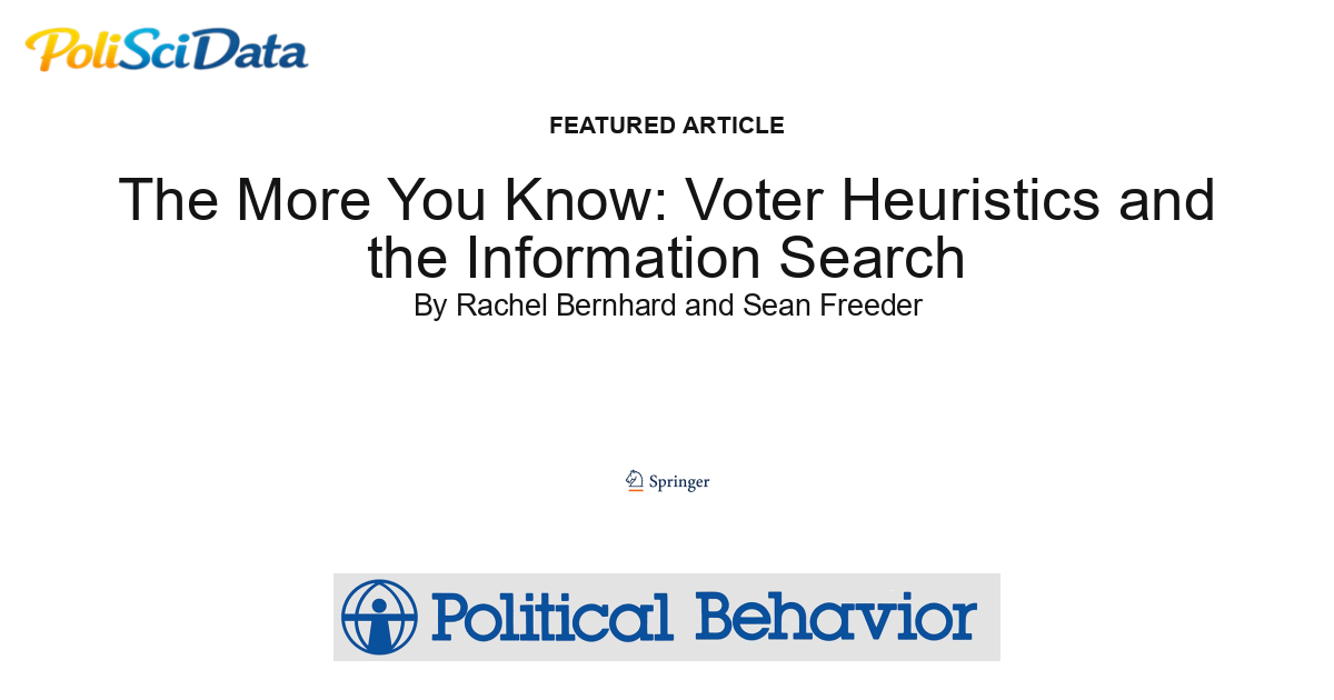 Article card for article: The More You Know: Voter Heuristics and the Information Search